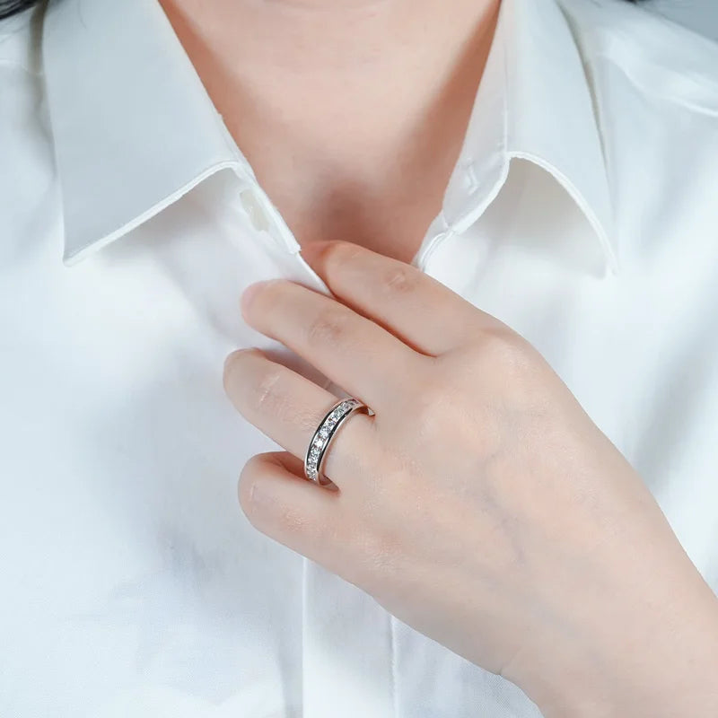 The Emily Eternal Groove Moissanite Band ring