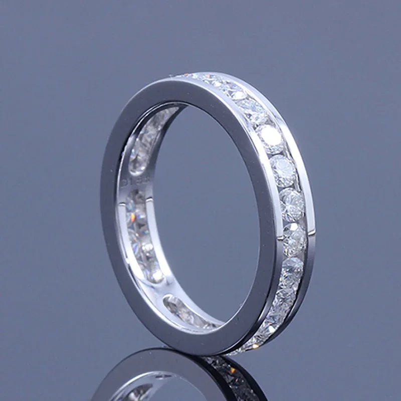 The Emily Eternal Groove Moissanite Band ring